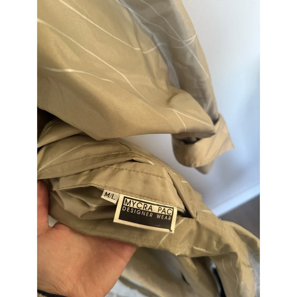 mycra pac Designer Wear‎ Long beige reversible Trench Raincoat SZ M/L 6 Rare VTG - Picture 4 of 14
